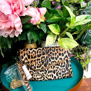 Trendeology Fashion PU Leather 2 Way Flap Clutch Wristlet Bag